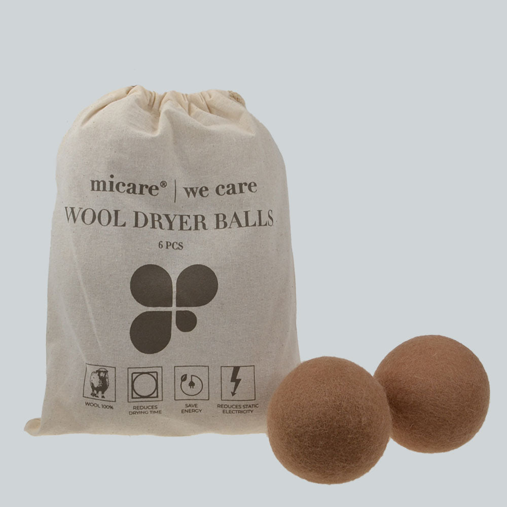micare Wolltrocknerkugeln – 100% Wolle | 6 Stück – Produktbild